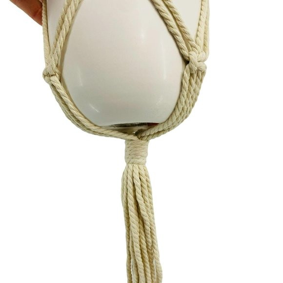 Macramé Indoor Wall Hanging Planter Basket Flower Pot Holder Boho Home Decor - Picture 2 of 4